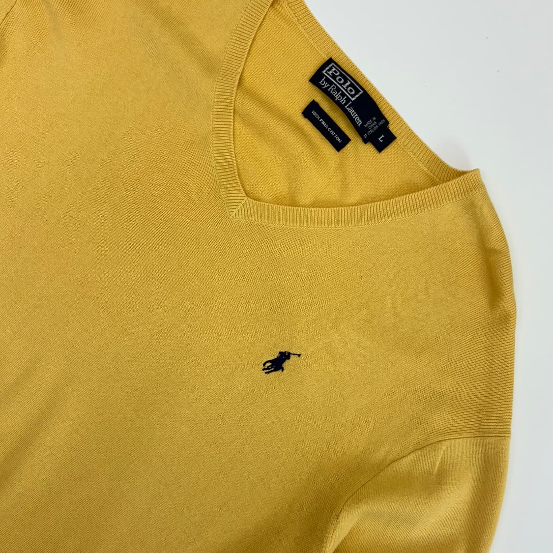 Polo  폴로 랄프로렌 자수 피마코튼 브이넥 니트 상품이미지3