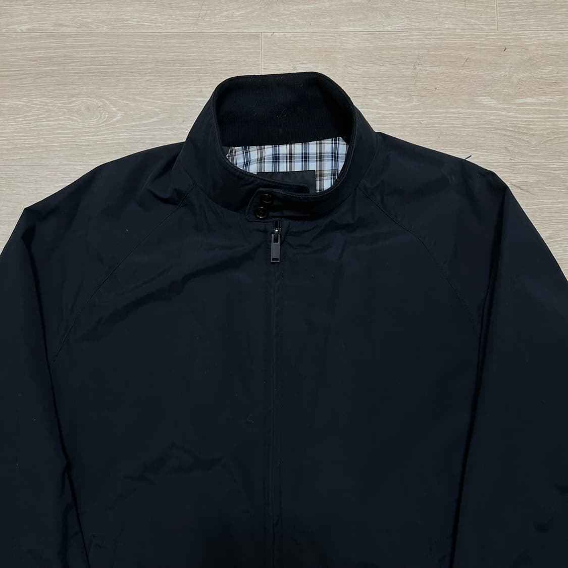 스파오 포 맨 남성 체크 안감 베이직 코튼 집업자켓 [블랙] XL/105 상품이미지2
