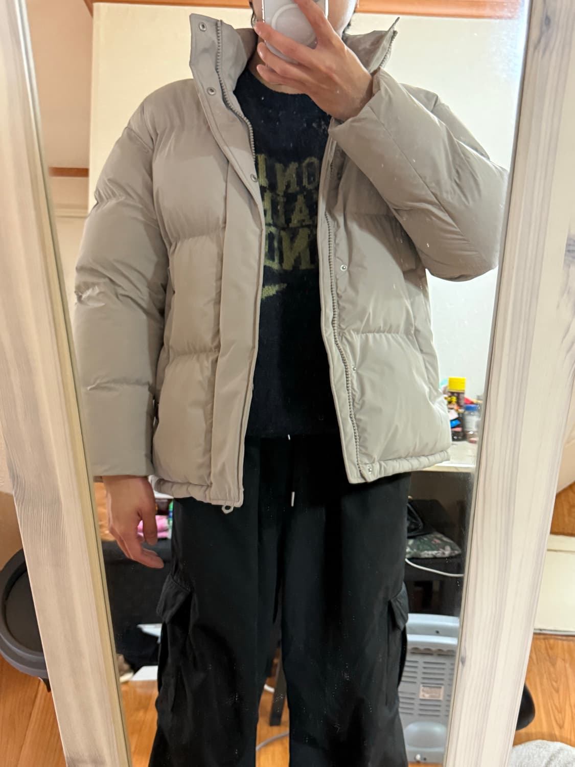 쿨트 - 826 헤비 패딩 자켓 (베이지/M) 상품이미지7