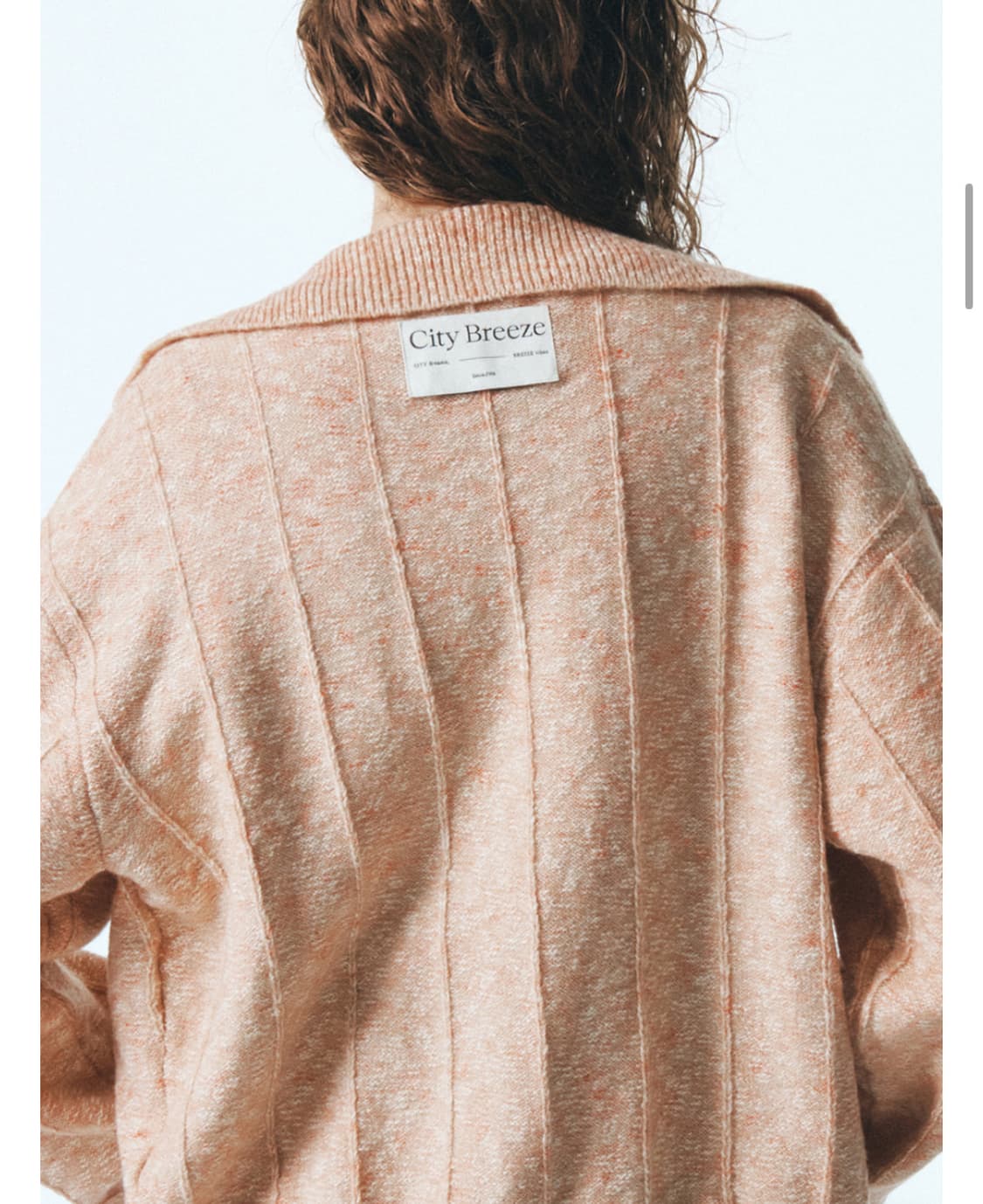 [시티브리즈] 투톤 카라 니트 가디건 ORANGE / 코랄핑크 상품이미지3