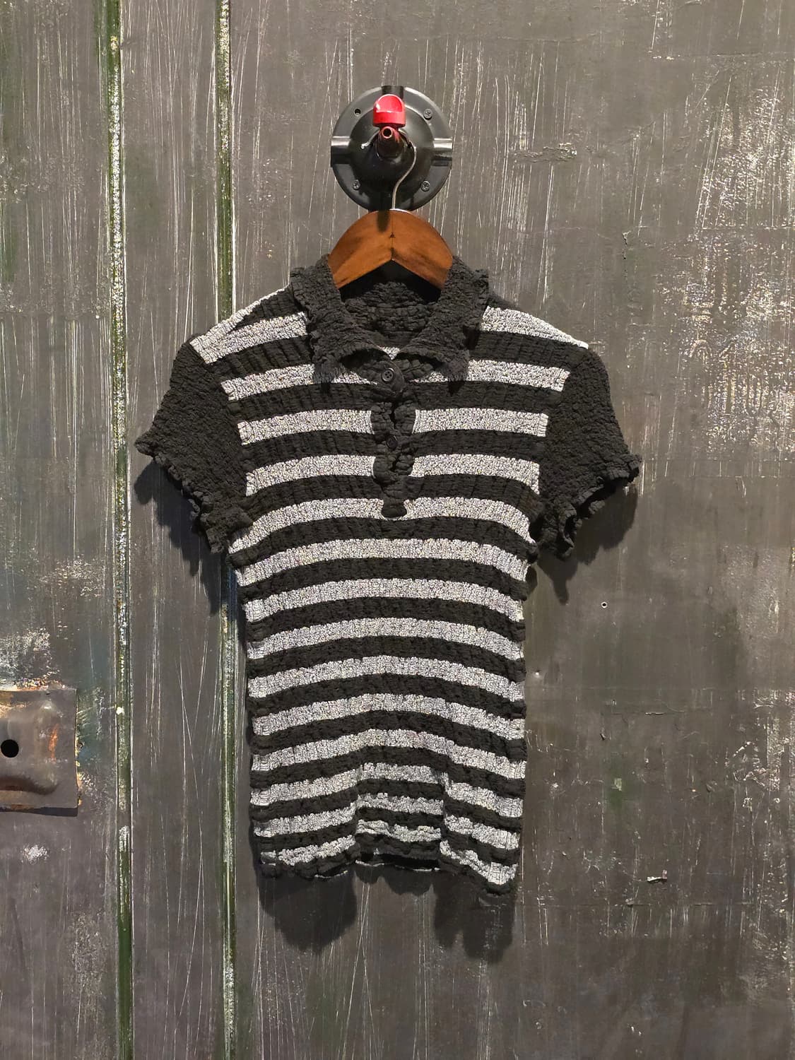 ISSEY MIYAKE me 스트라이프 플리츠 탑 상품이미지1