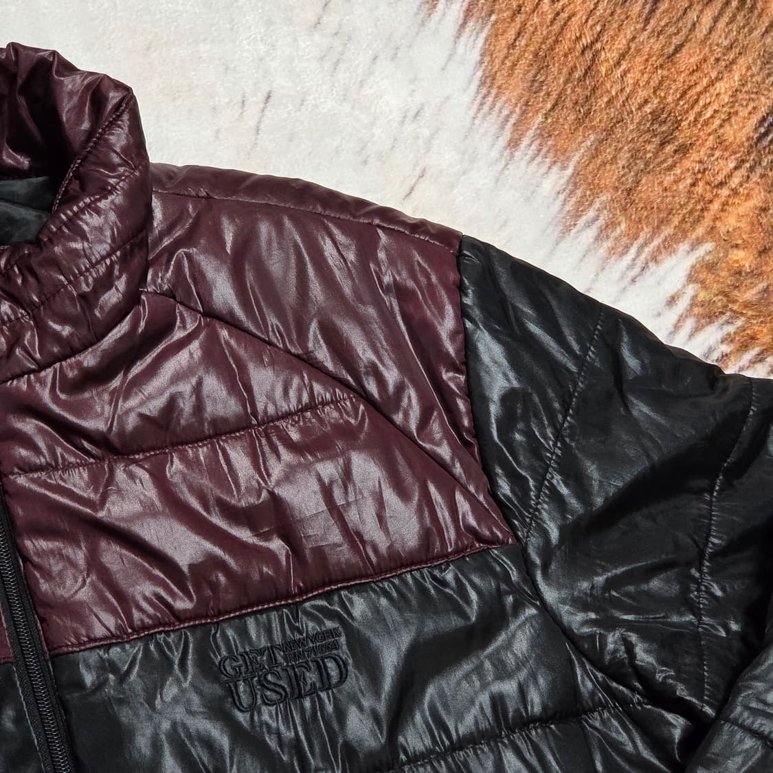 GET USED 퍼플 블래 배색 경량패딩 상품이미지2