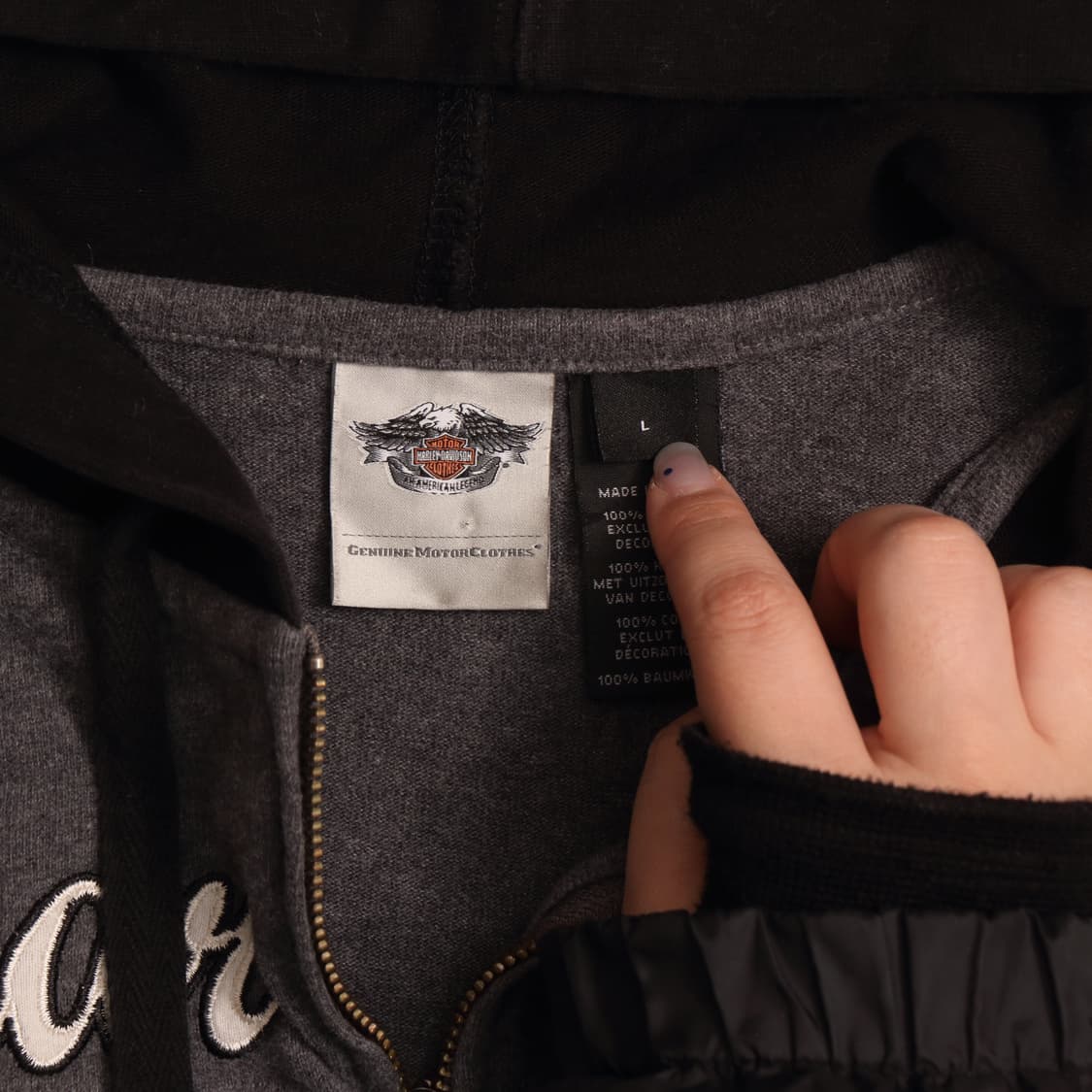 00's 할리데이비슨 y2k 로고 후드집업 A1419 상품이미지4