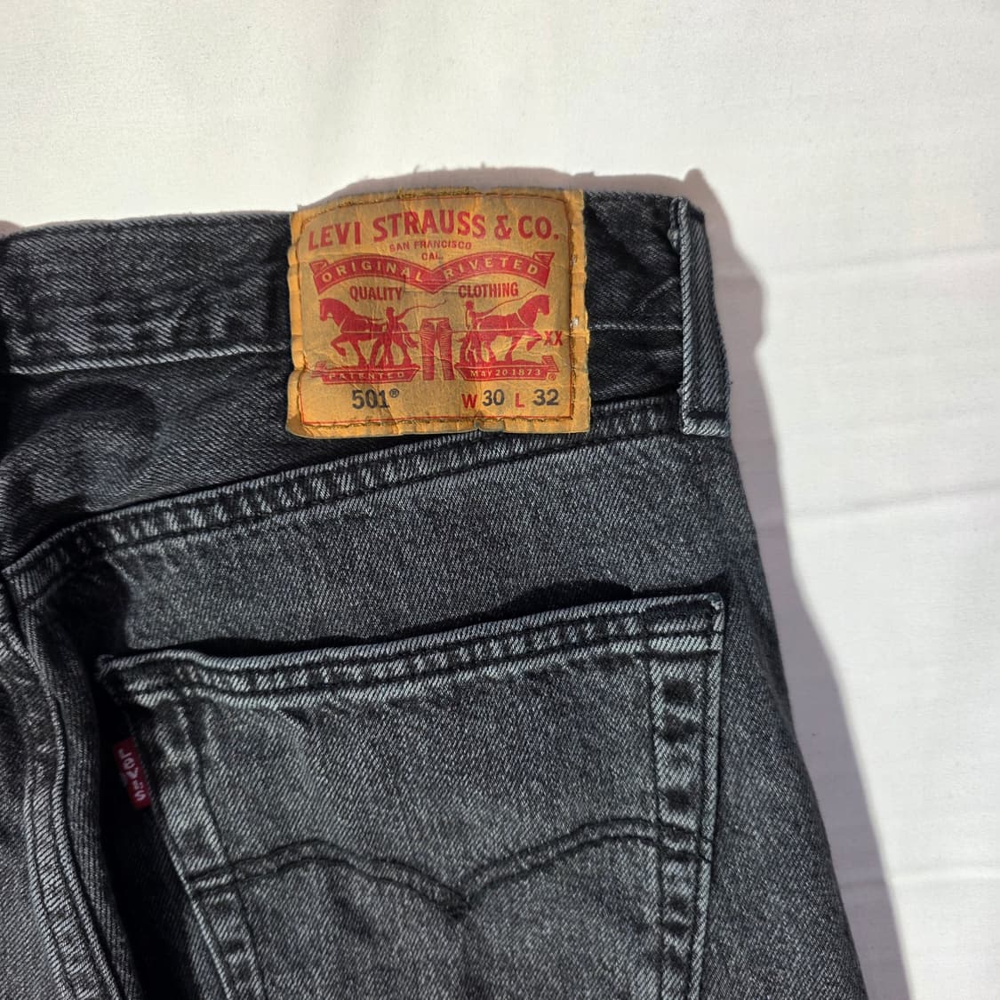 [W30L32]리바이스 501 블랙 흑청 데님팬츠 상품이미지6