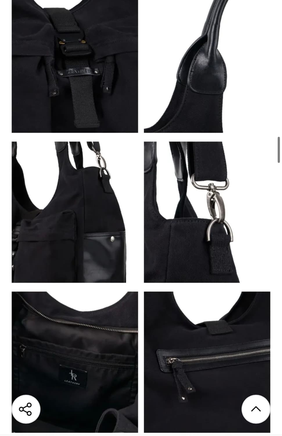 (새상품) 레더리 버클드 코튼 크로스 토트백 [BLACK] 판매 상품이미지6