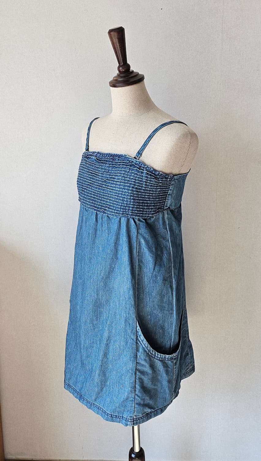 에스프리 edc 워싱 데님 뷔스티에 미니원피스34(44~55) 상품이미지6