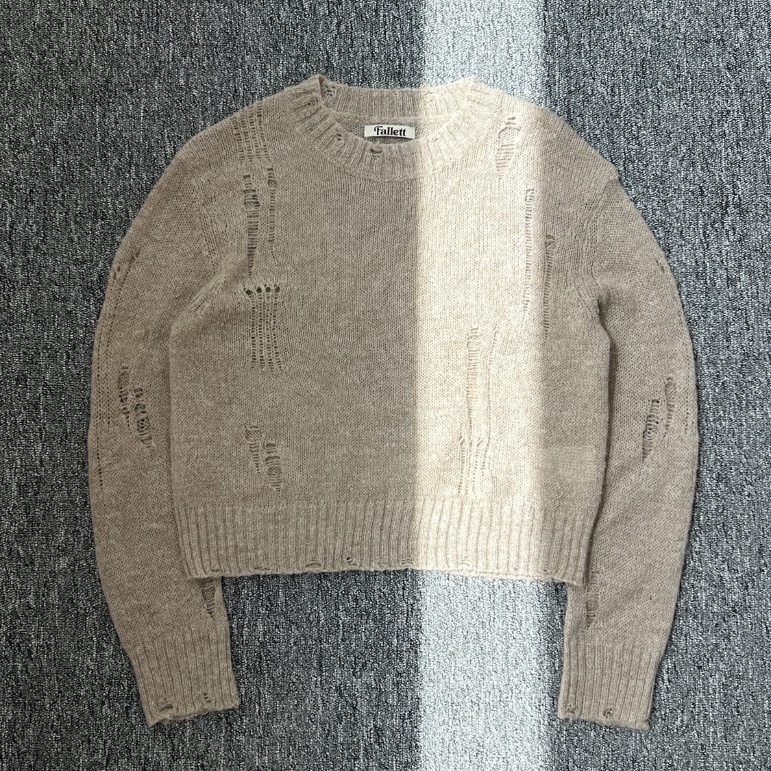 팔렛 베이지 데미지 그런지 니트 상품이미지1