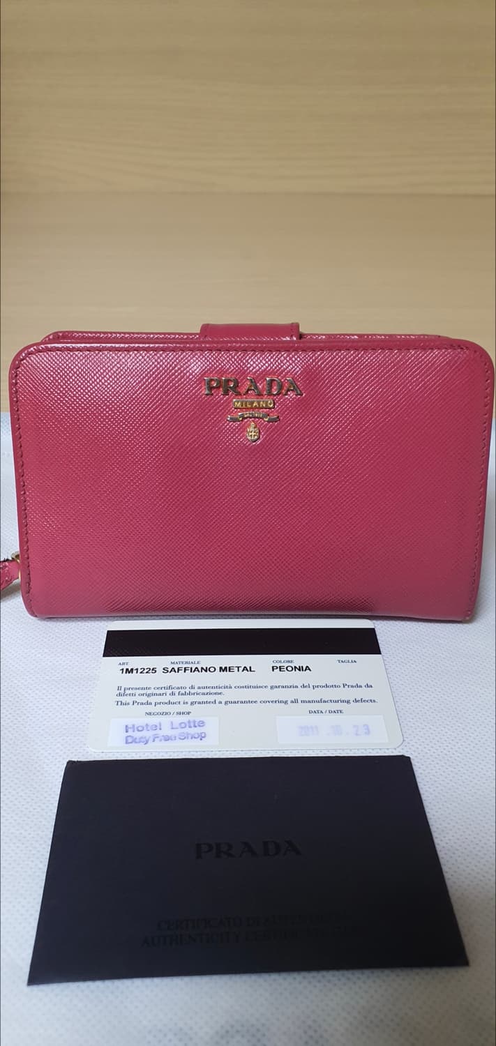 프라다 사피아노 반지갑/지갑 핑크 정품A급(보증서O) 상품이미지2