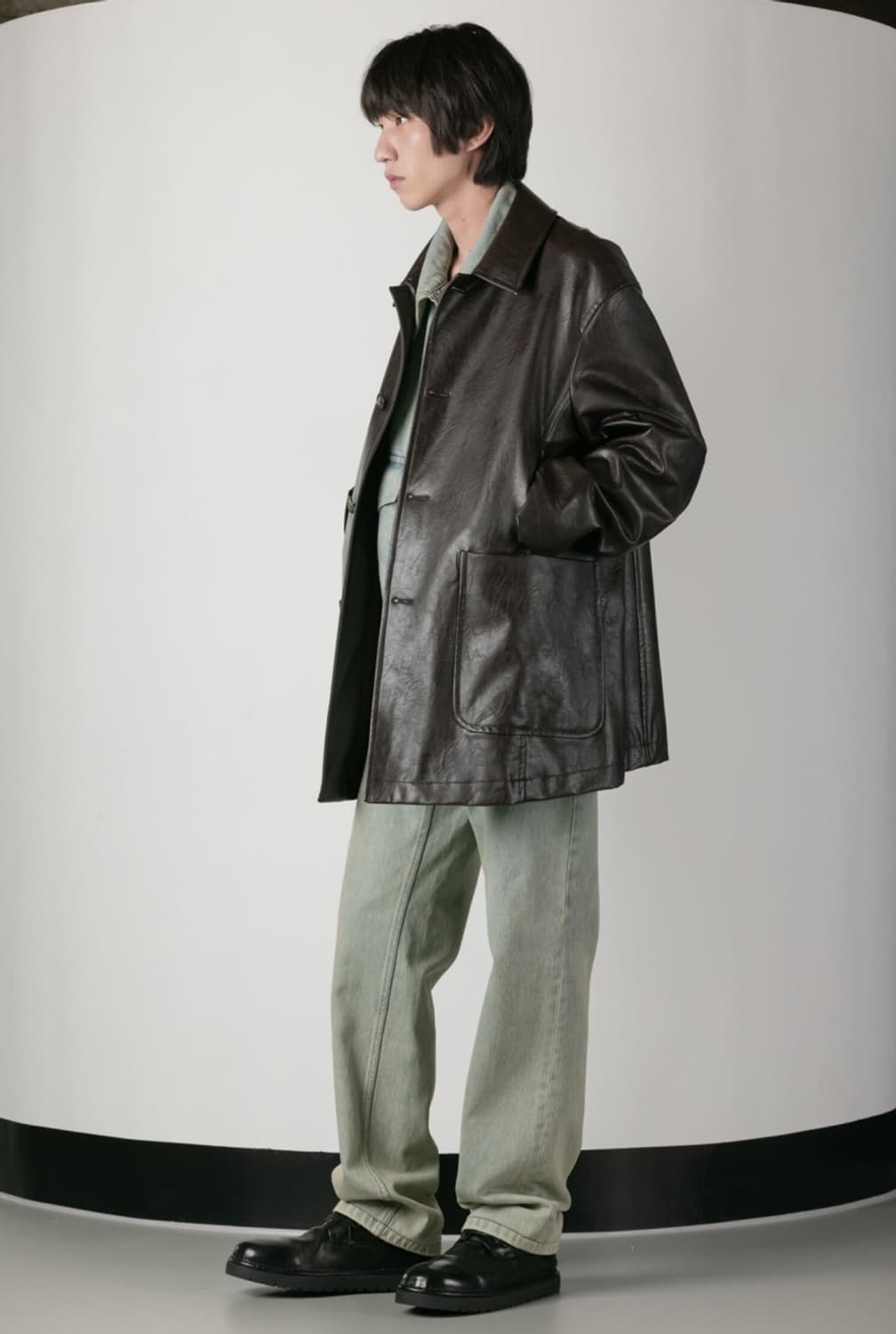 벨리에 에코 레더 카코트 블랙 S 상품이미지3