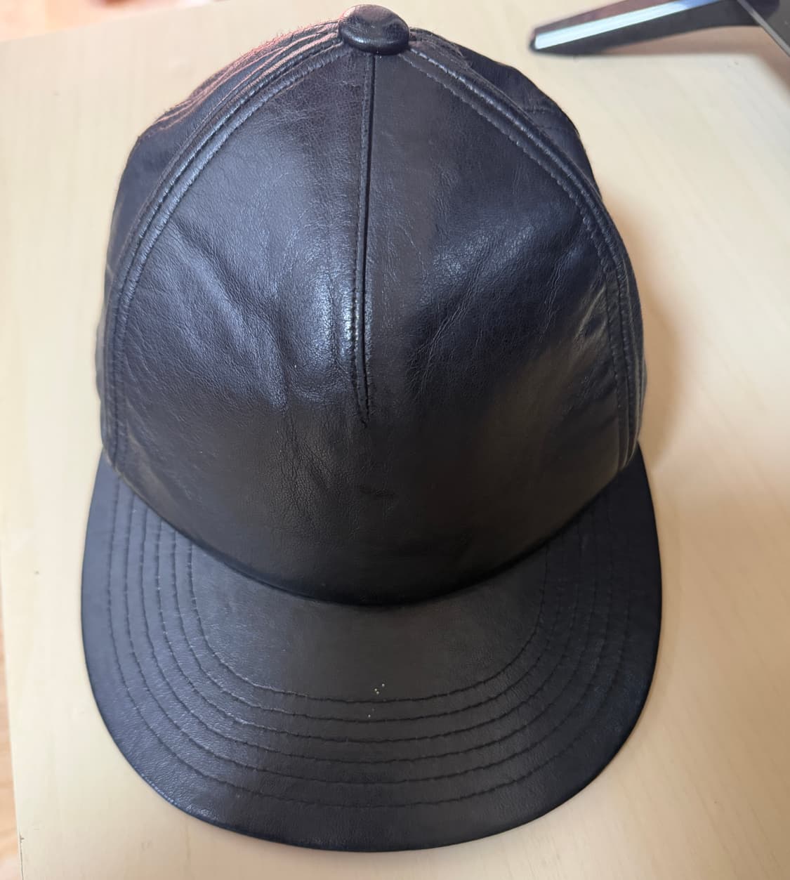가죽 블랙 볼캡 모자 상품이미지1