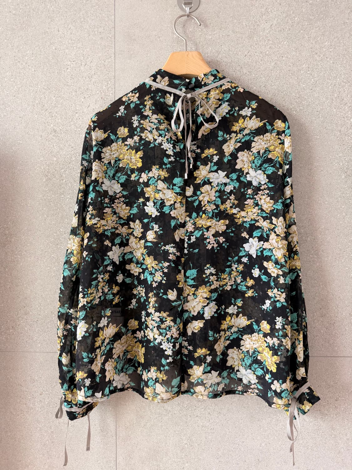 캐서린로즈 블랙 플라워 블라우스 시스루 일본제 상품이미지4