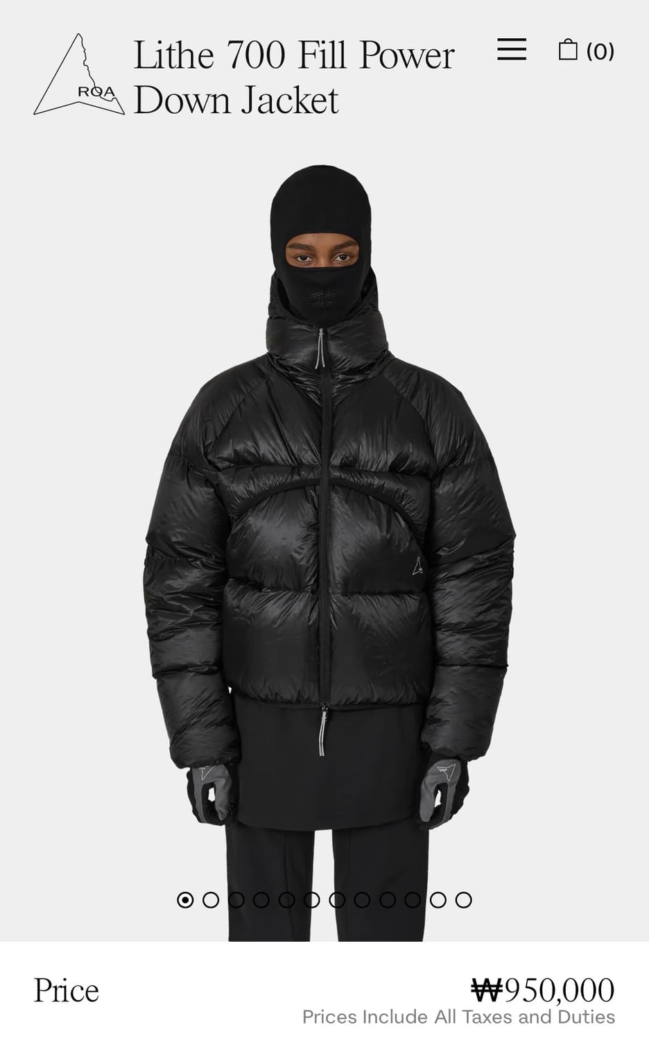 [S,M]로아 하이킹 25fw Lithe 700 다운 패딩/블랙 상품이미지10