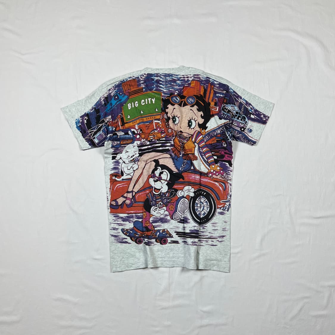 90‘s 베티붑 베티부프 betty boop 카툰 올프린트 반팔티 상품이미지6