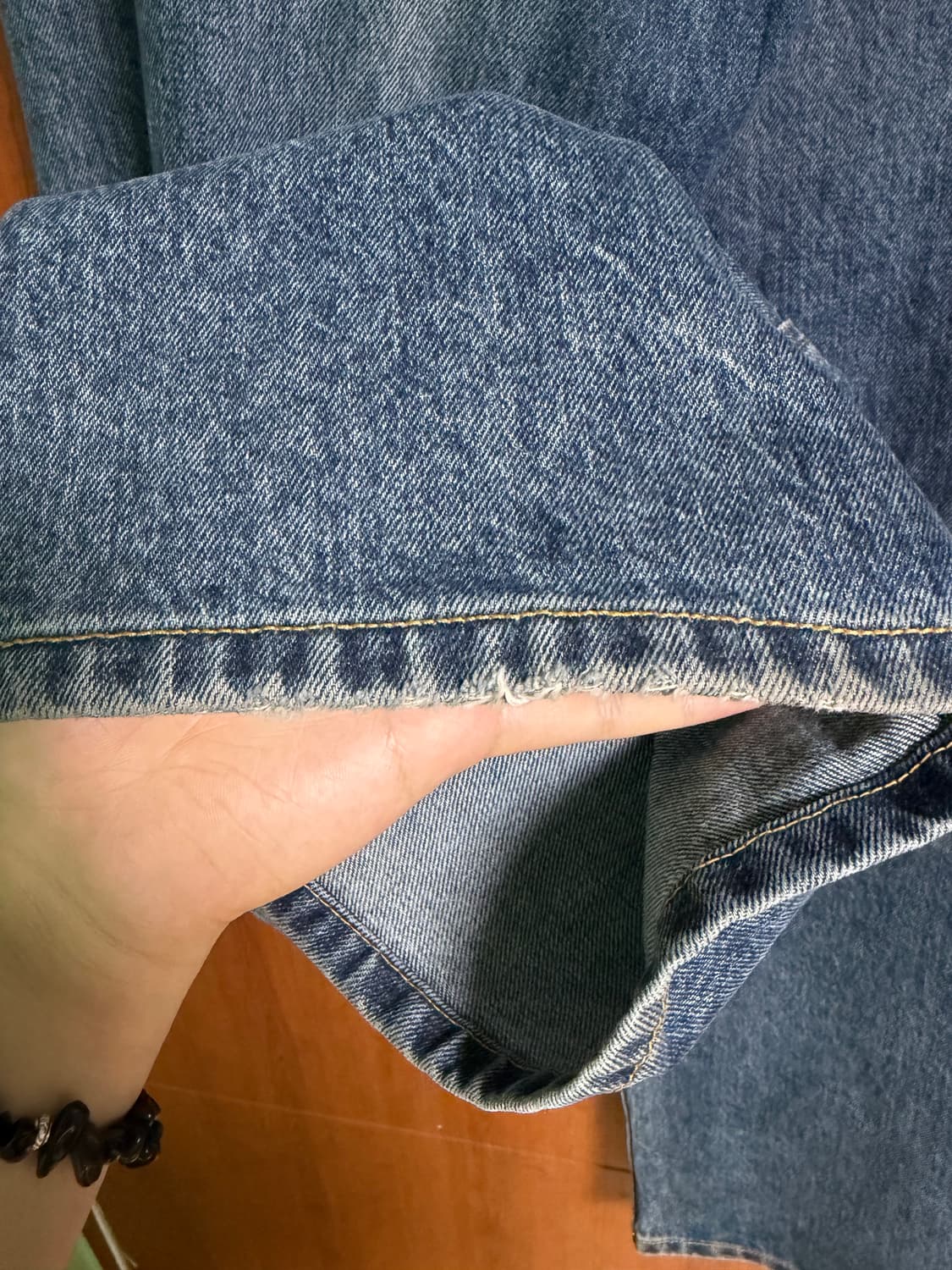 해칭룸 와이드커브진 워시드 블루 4 상품이미지4
