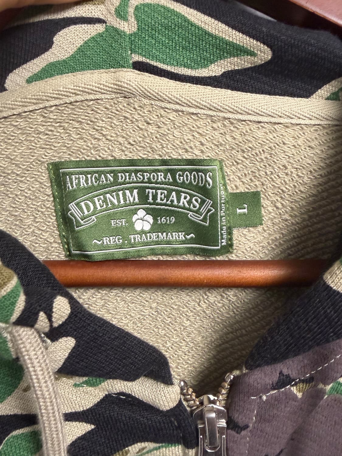 데님티어스 코튼 리쓰 집 후드 타이거 카모 L 사이즈 상품이미지3