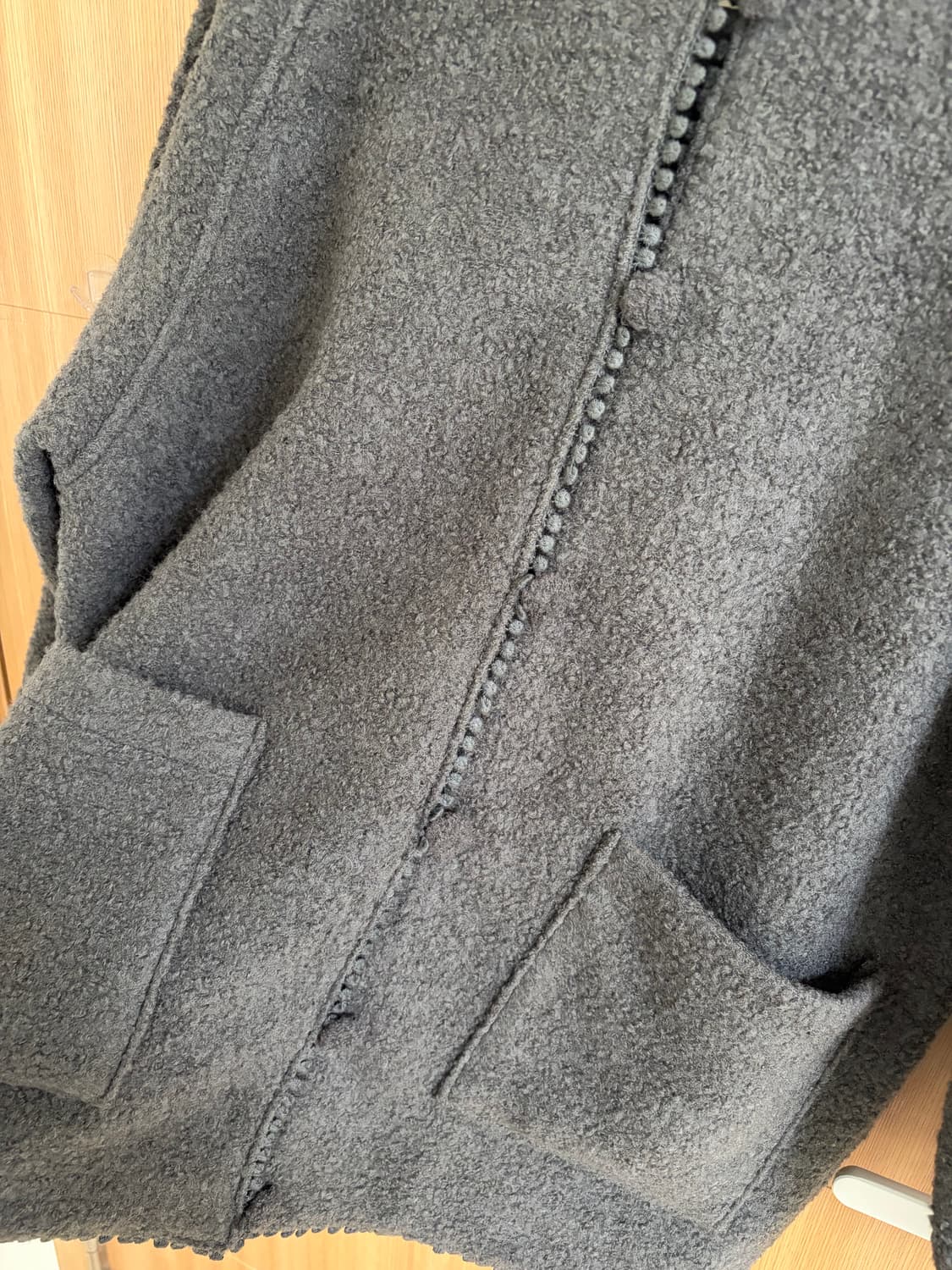 (무료배송)페스토 후디드 부클 가디건 다크 문 상품이미지3