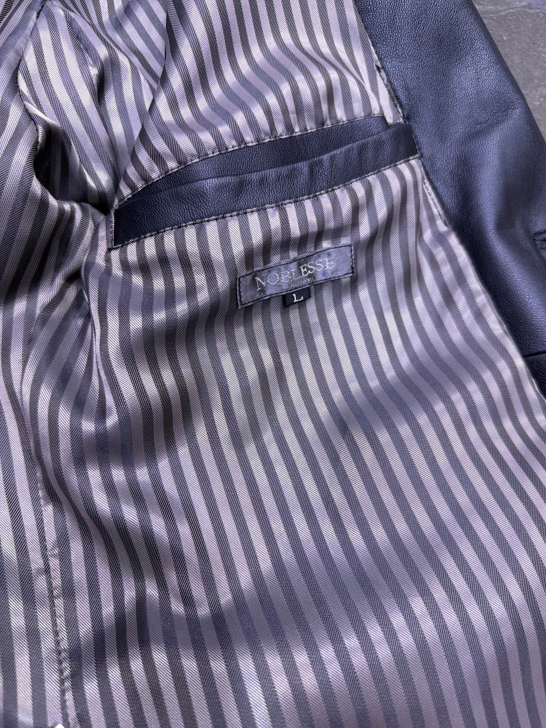 노블레스 심플 싱글 블레이저 양가죽 레더 자켓 L 상품이미지7