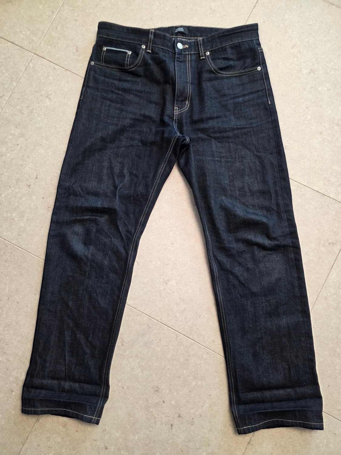 무신사 셀비지 스트레이트 데님 34 딥인디고 팔아요 상품이미지2