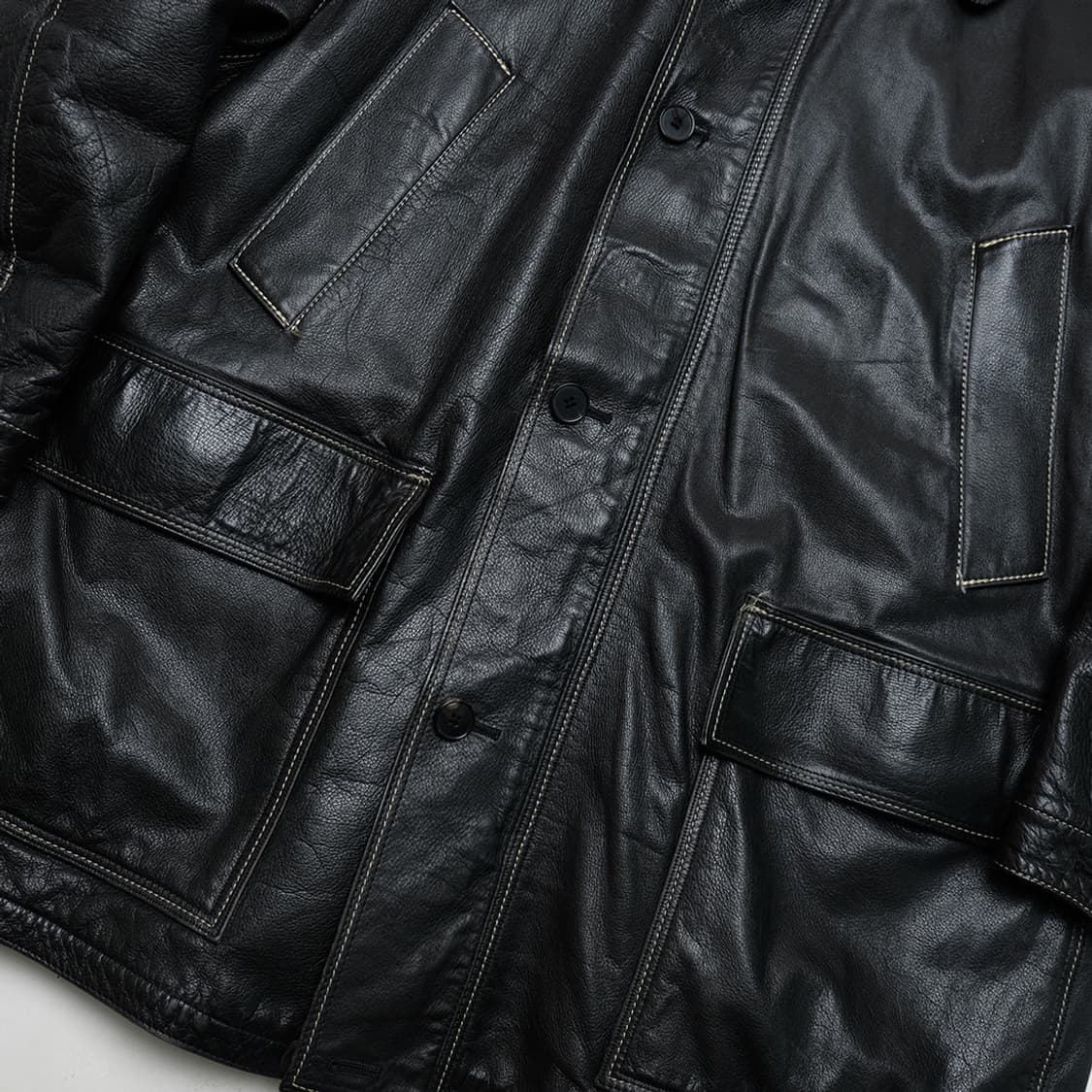 90s leather car coat 상품이미지3