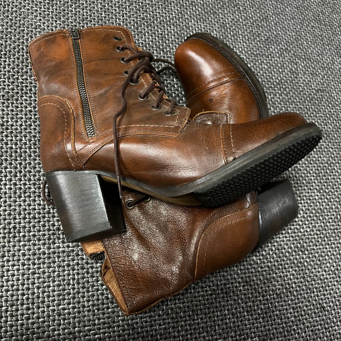 STEVE MADDEN 스티브매든 브라운 레더 힐 워커 부츠  8.5 상품이미지2