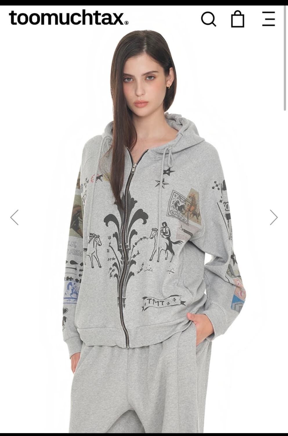 투머치택스 와플 후드집업 상품이미지1