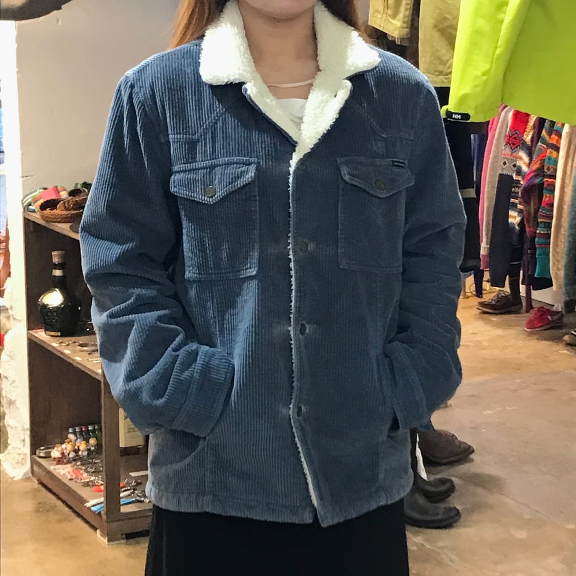 Ck 캘빈클라인 인디블루 코듀로이 양털 셰르파 자켓 남성 105 사이즈  상품이미지9