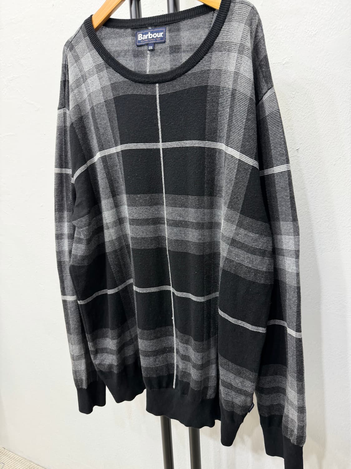 정품) 바버 남성 체크 패턴 니트 XXL  상품이미지3