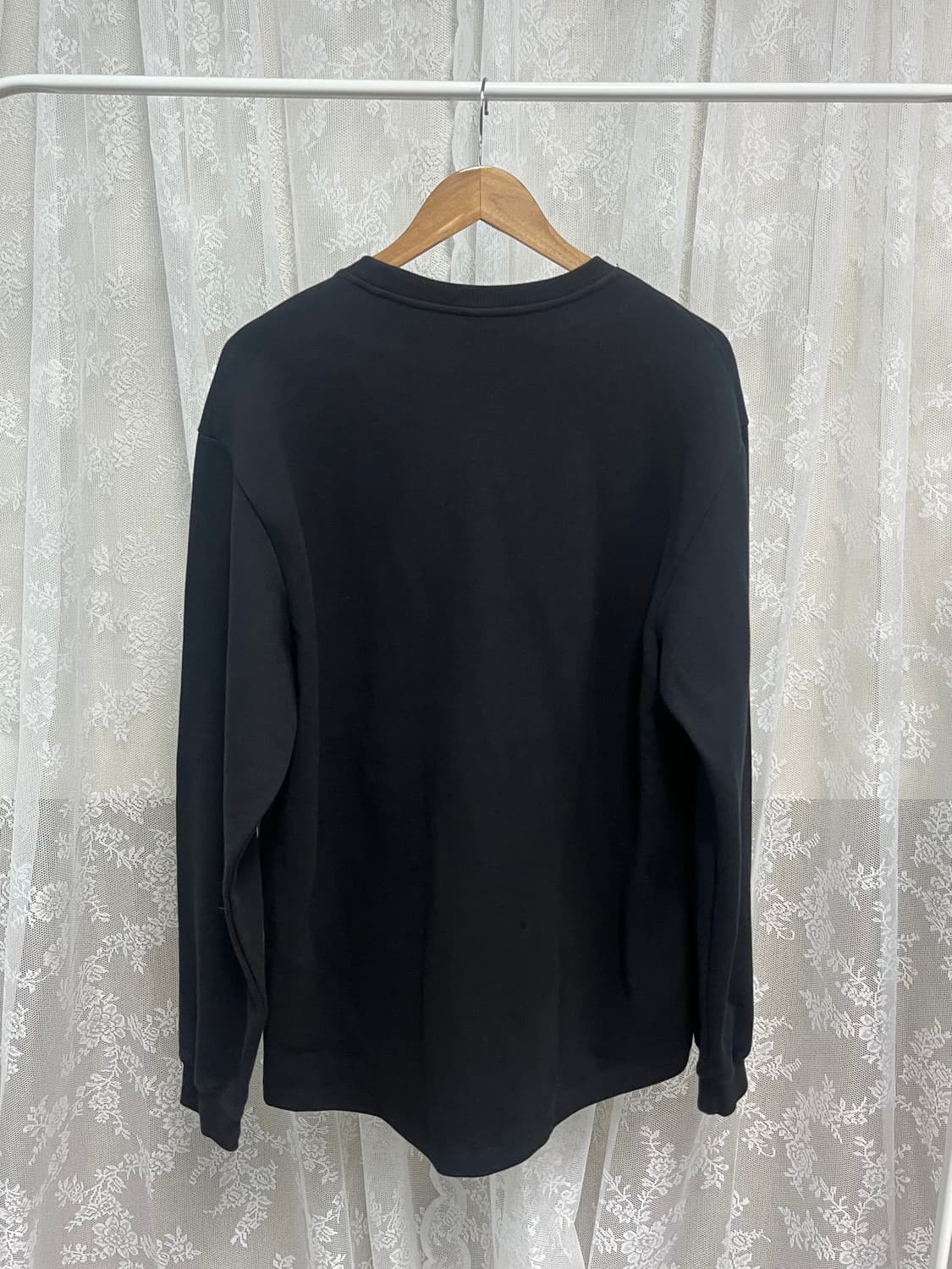 3XL) 험멜 맨투맨 긴소매 티셔츠 블랙 상품이미지2