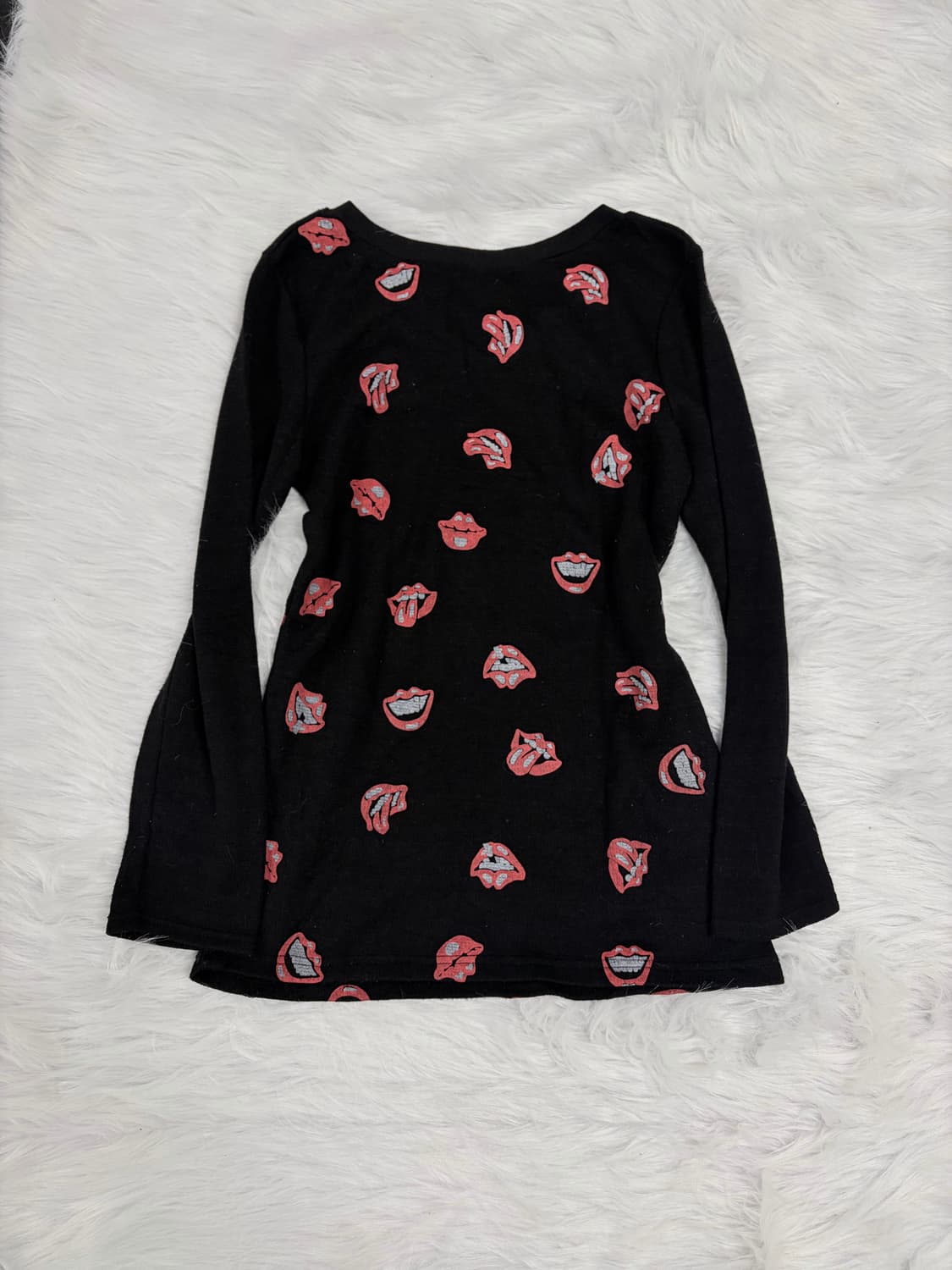 00s 세실맥비 cecil mcbee 입술 프린팅 롱슬리브 원피스 상품이미지5