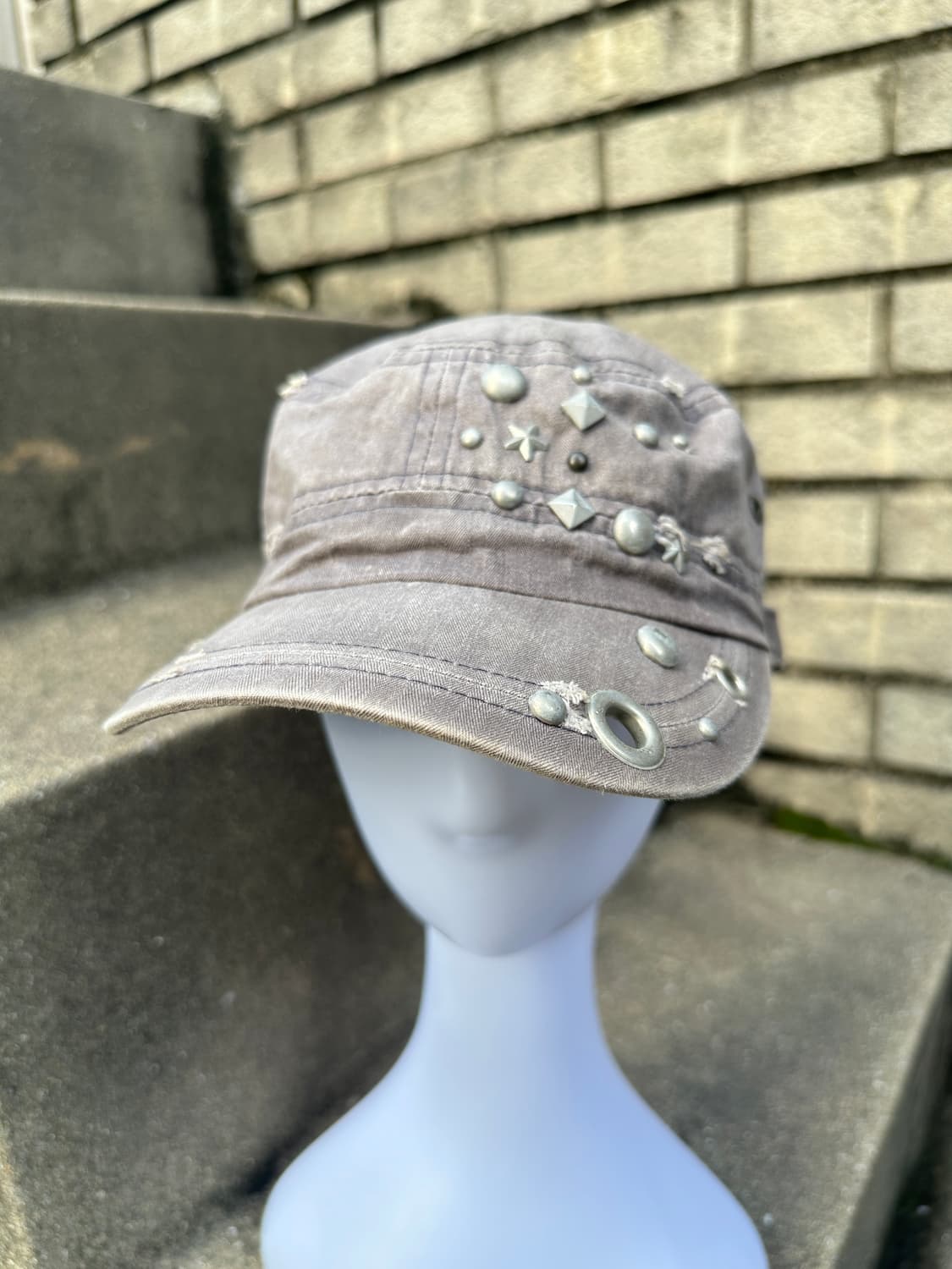 None vintage stud distressed cap 상품이미지6