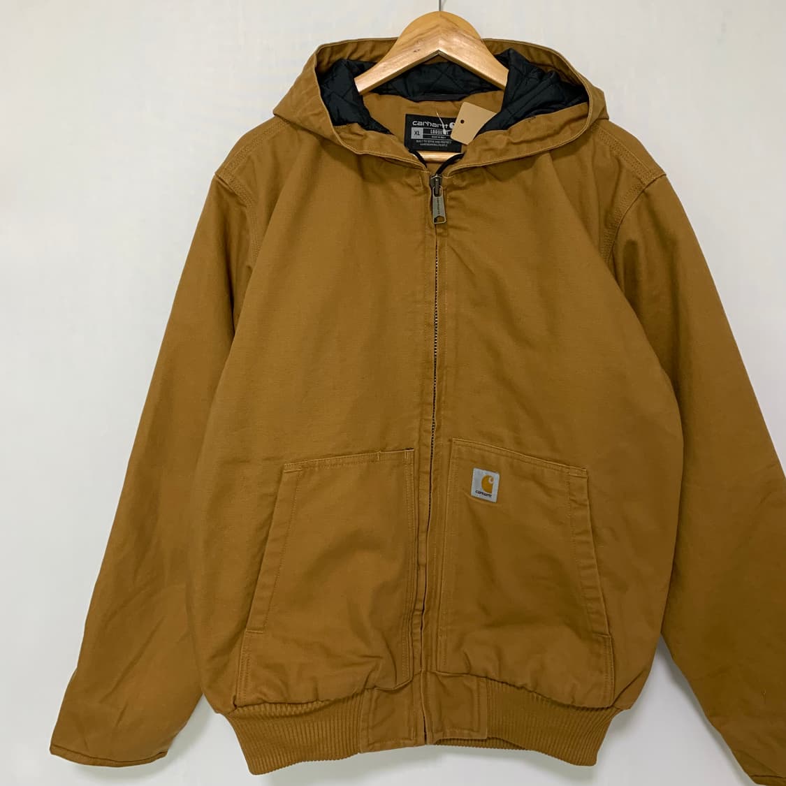 칼하트 빈티지 후드 봄버 자켓 카멜 브라운 XL 남녀공용 루즈핏 상품이미지2