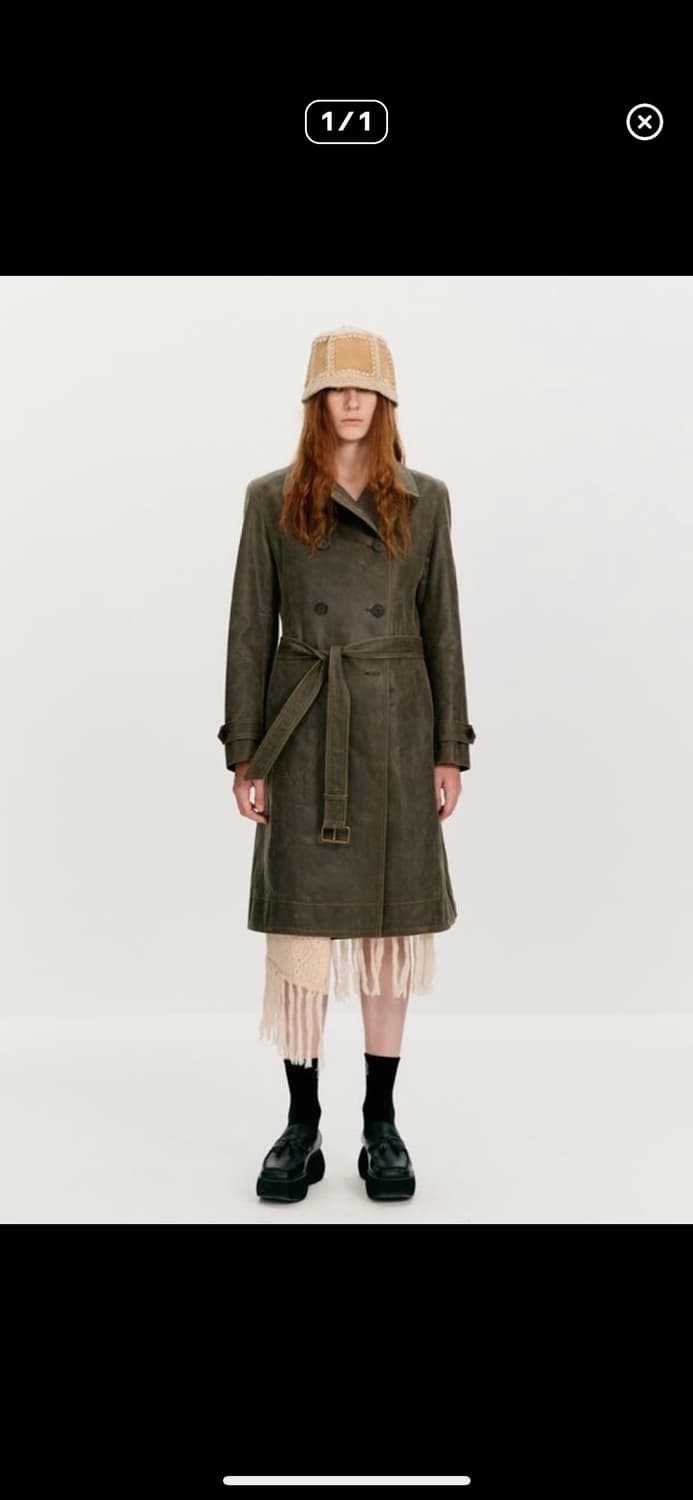 The Open Product 레더 트렌치 코트 상품이미지1