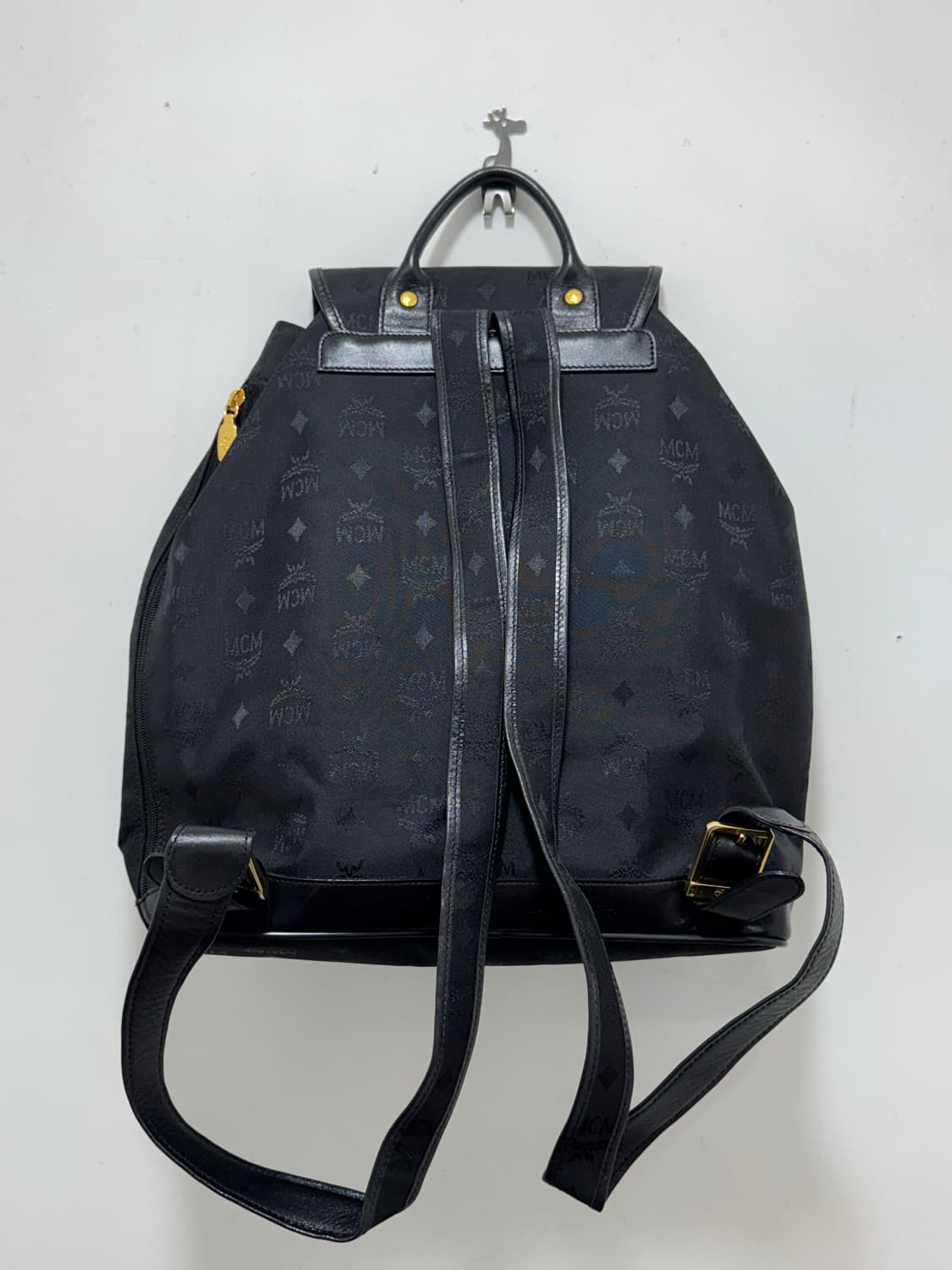 MCM 블랙 로고 백팩 상품이미지2