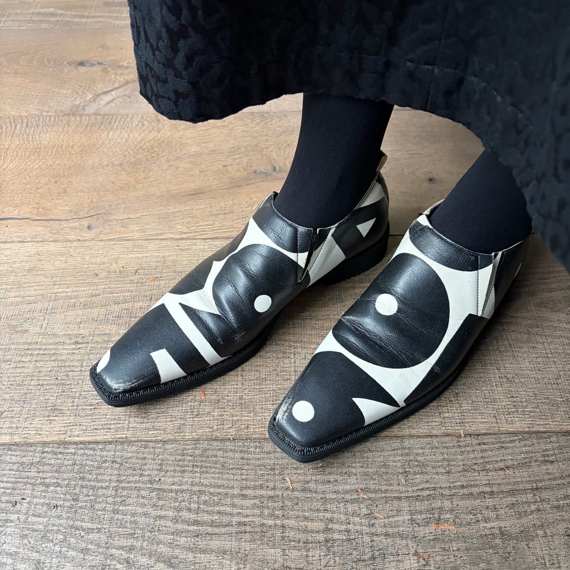 Number Printing Square Toe Shoes 상품이미지10