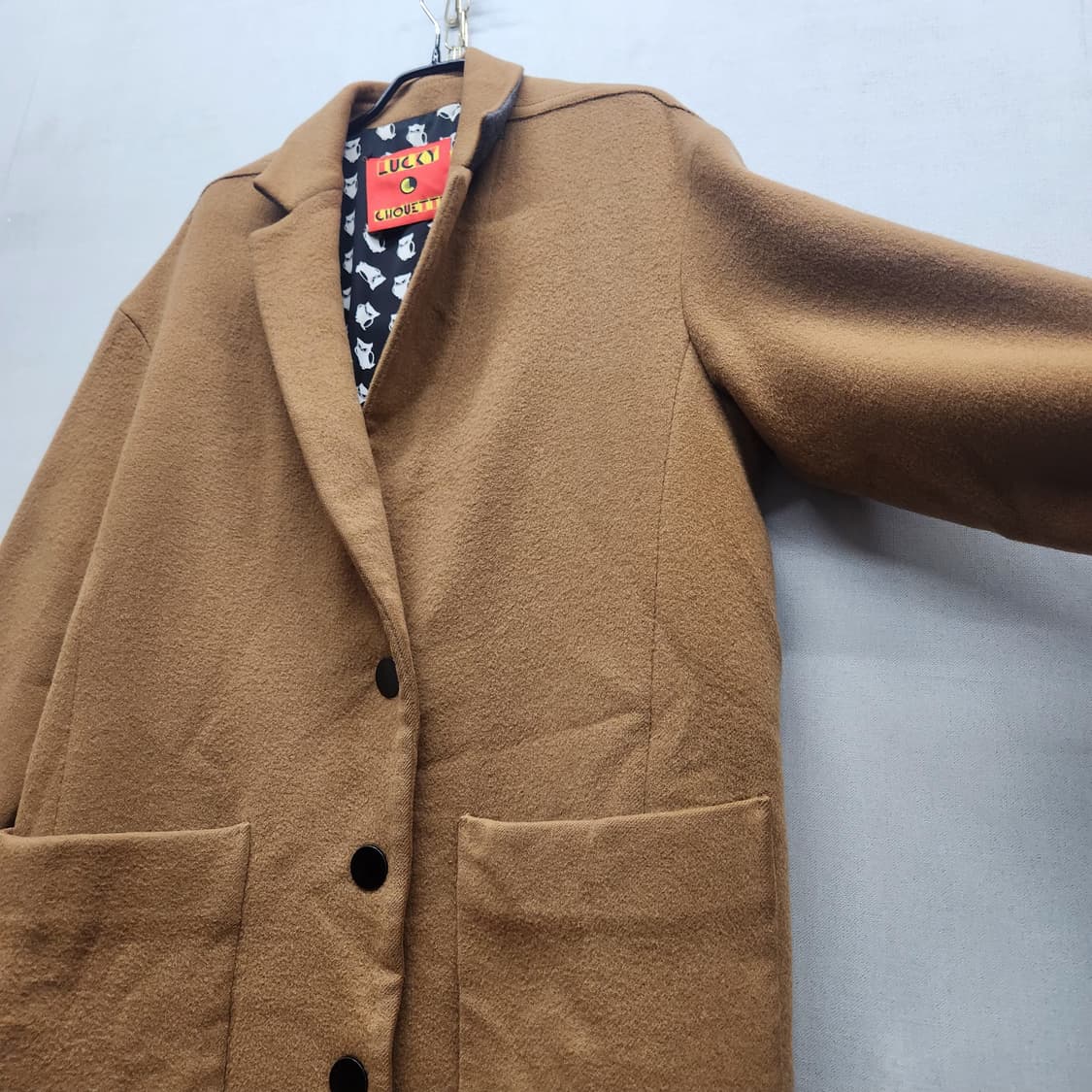 럭키슈에뜨 브라운 모100% 롱 코트 36(L) 상품이미지4