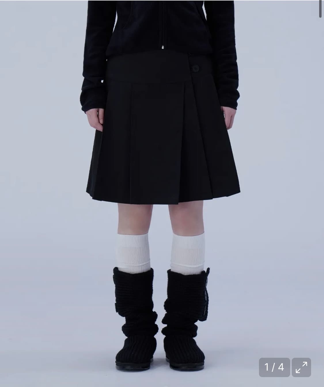 미세키서울 미디 랩 스커트 블랙 상품이미지1