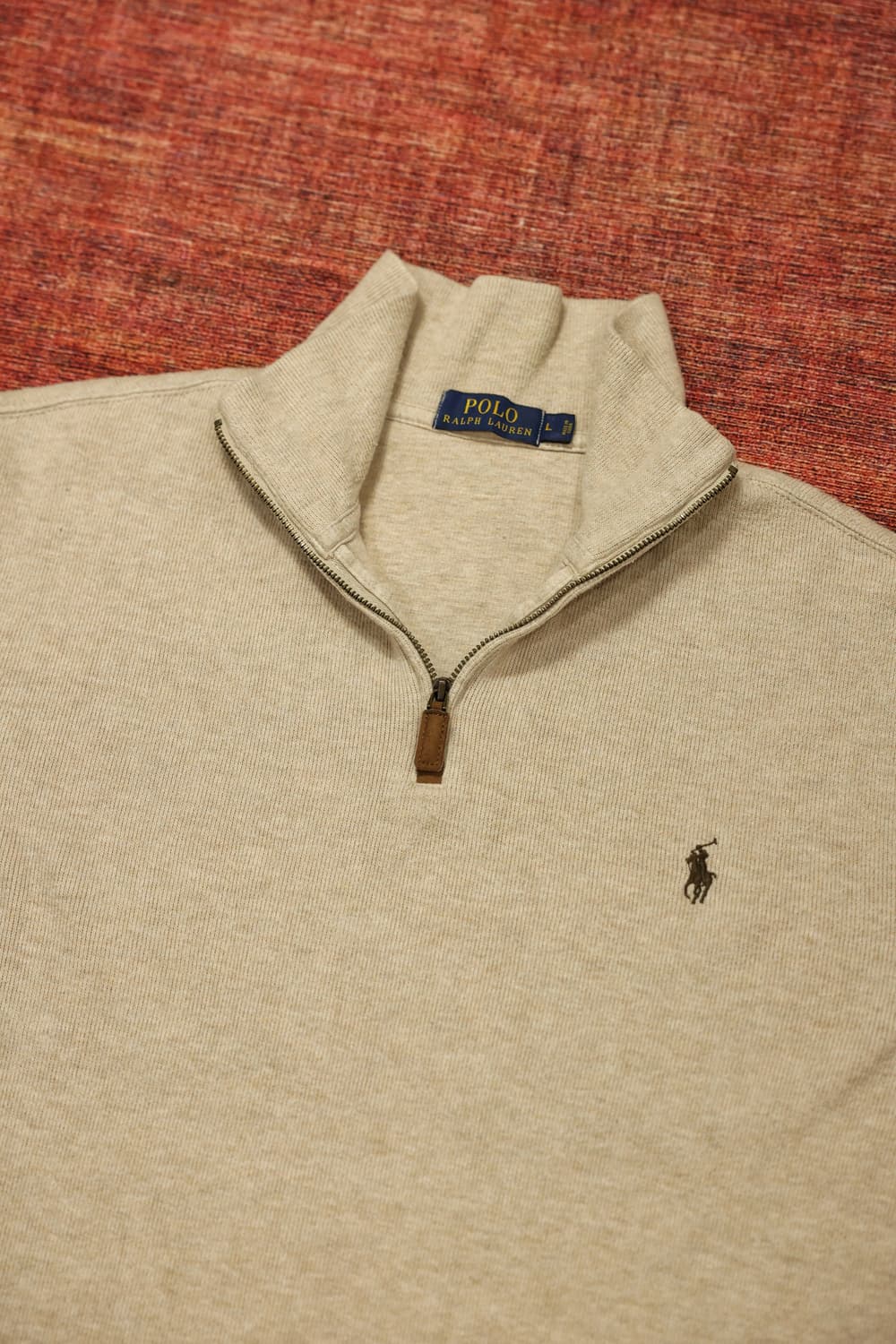 폴로 하프집업 니트 베이지 판매 상품이미지4