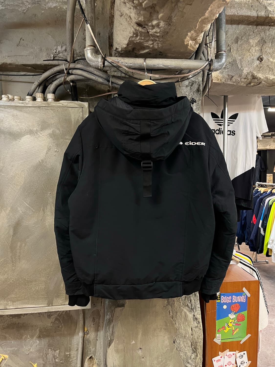 아이더 덕다운 후드 패딩 자켓 블랙 L #csz2592 상품이미지2