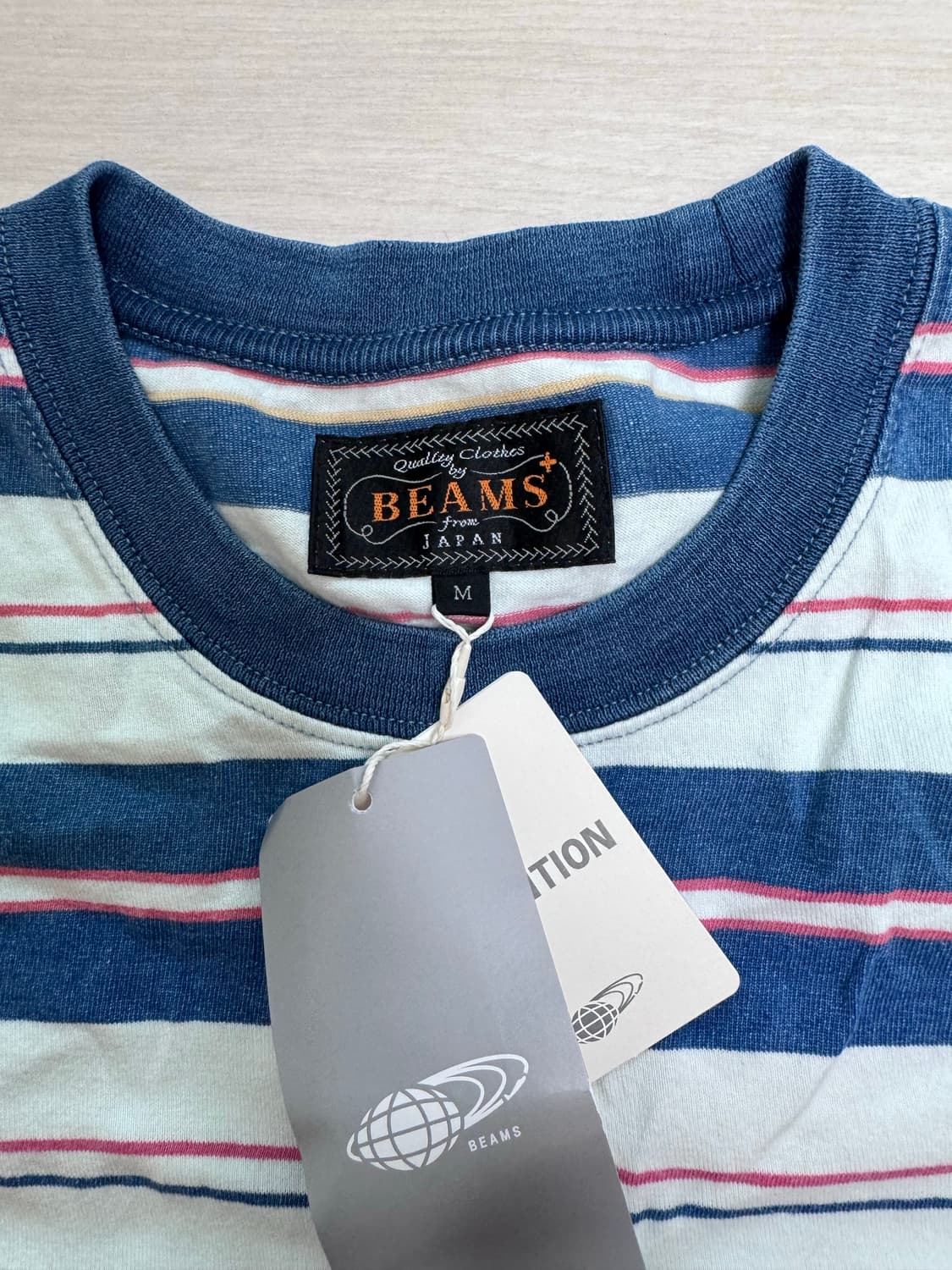 빔즈플러스 스트라이프 반팔티셔츠  (택달린 새상품 미개봉) 상품이미지7