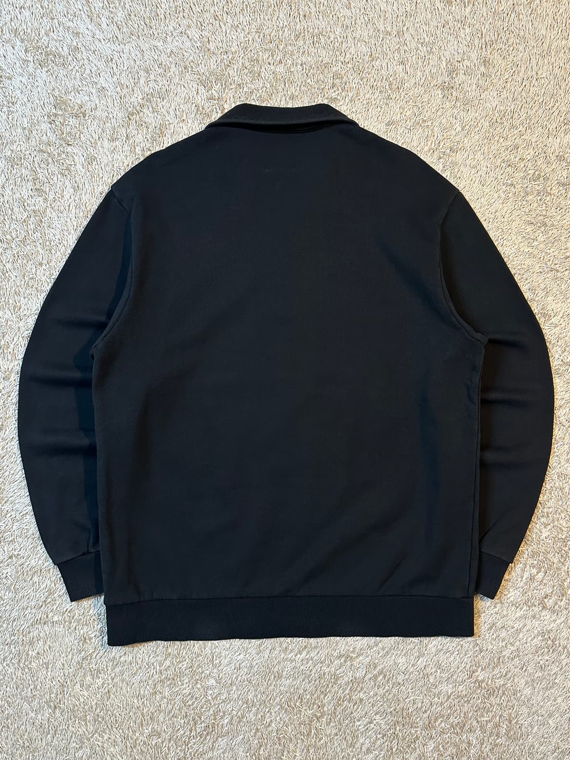 라코스테 LACOSTE 동일드방레 신형 하프 반집업 맨투맨 블랙 상품이미지3