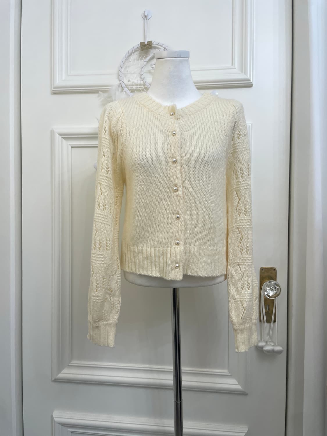 FEROUX butter pearl button sleeve croche 상품이미지1