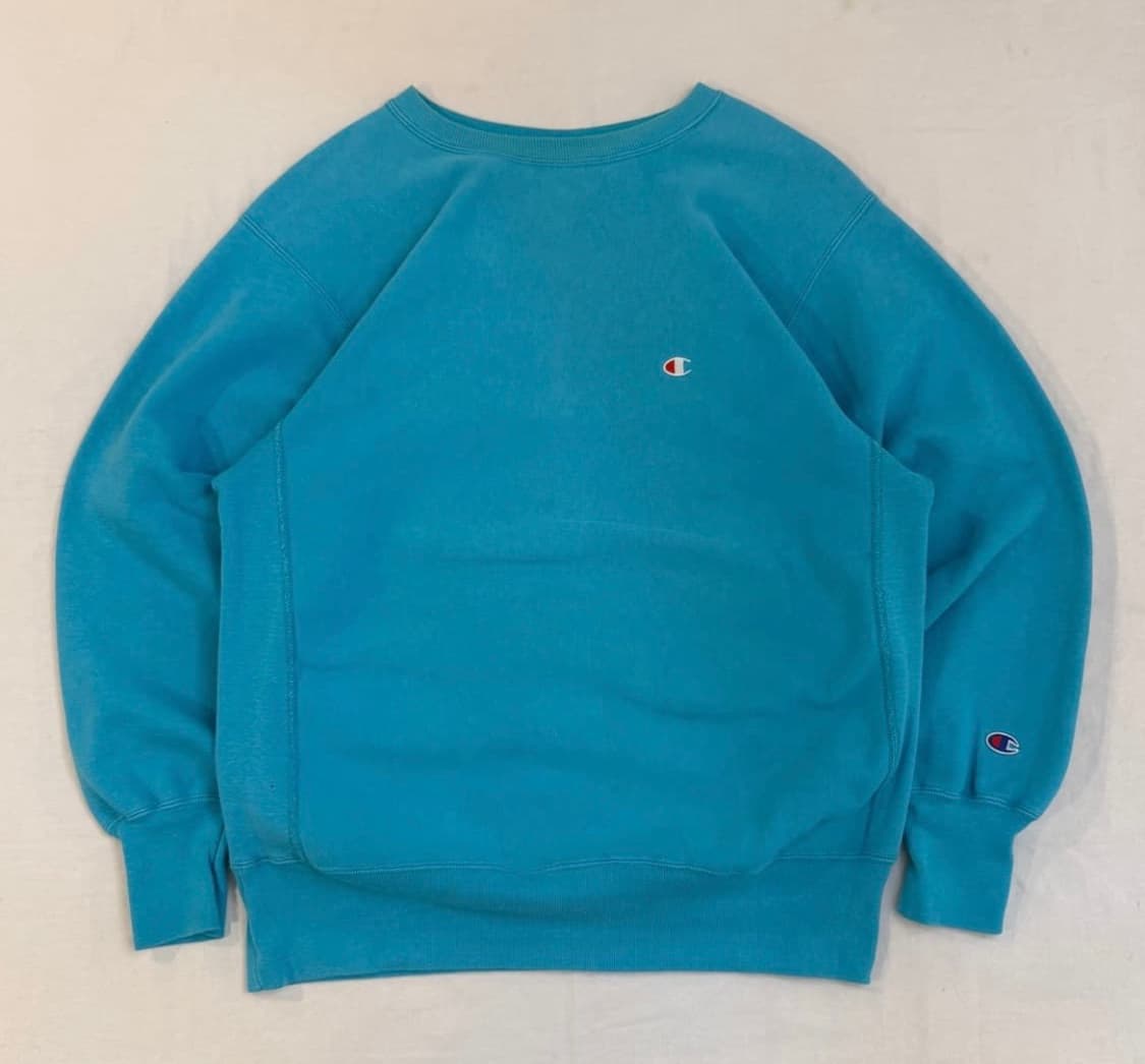 90s 챔피온 리버스위브 스웻셔츠 아쿠아민트 XL 상품이미지1