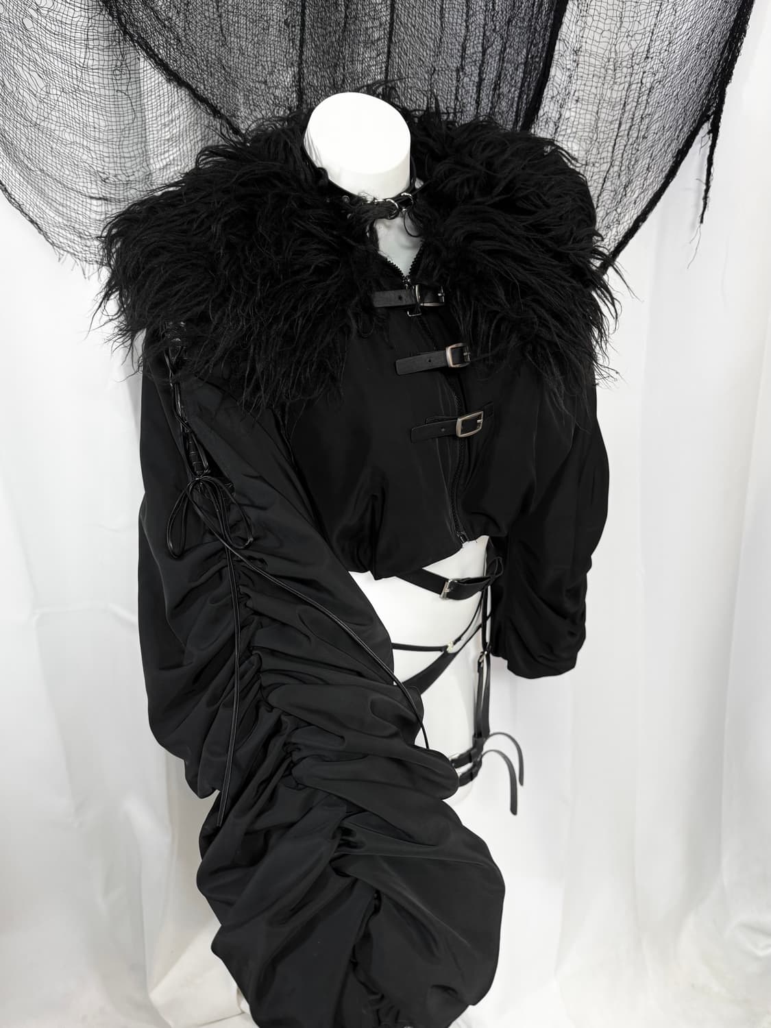 fur belt corset crop jacket 상품이미지1