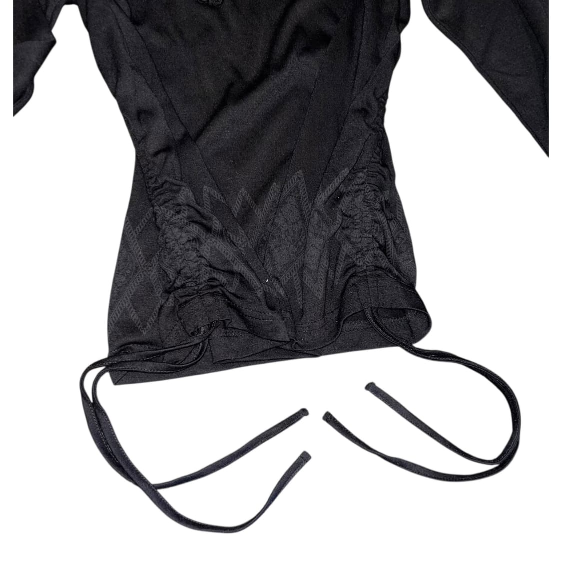 패턴 넥 드레이프 셔링 긴팔티 y2k갸루 상품이미지4