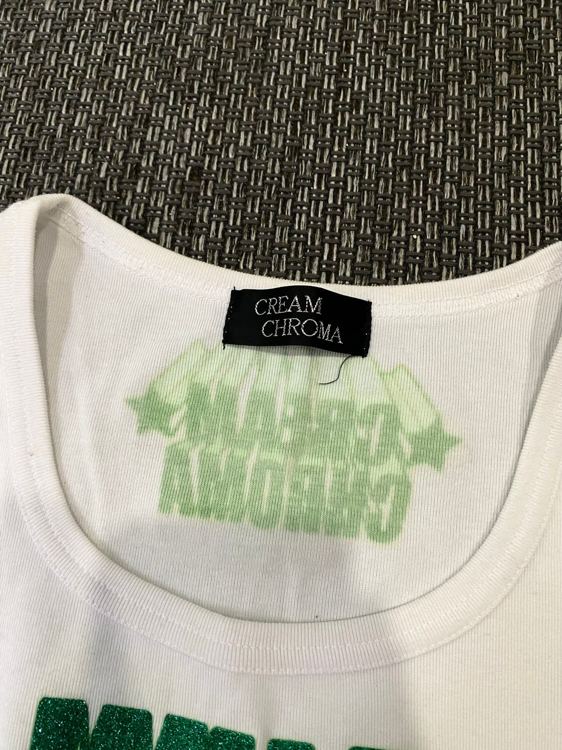 와투케 y2K Green Lettering Slim Fit Tee 상품이미지5