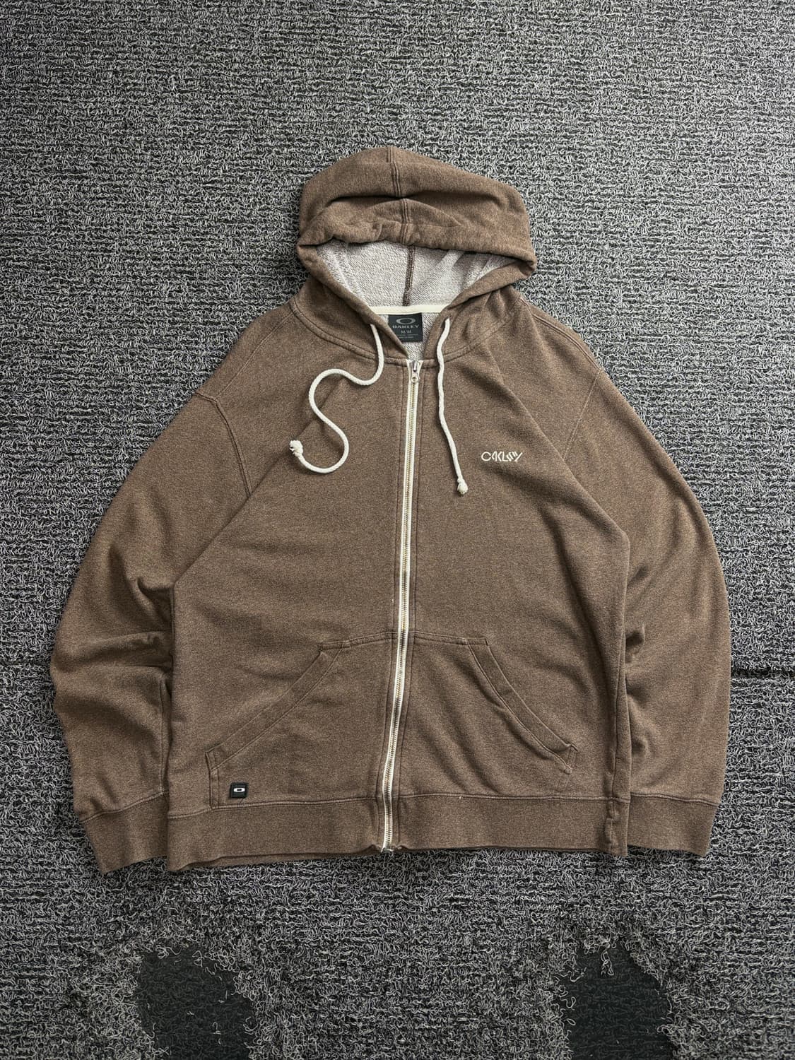오클리 자수로고 후드 집업 자켓 브라운 3571 상품이미지2