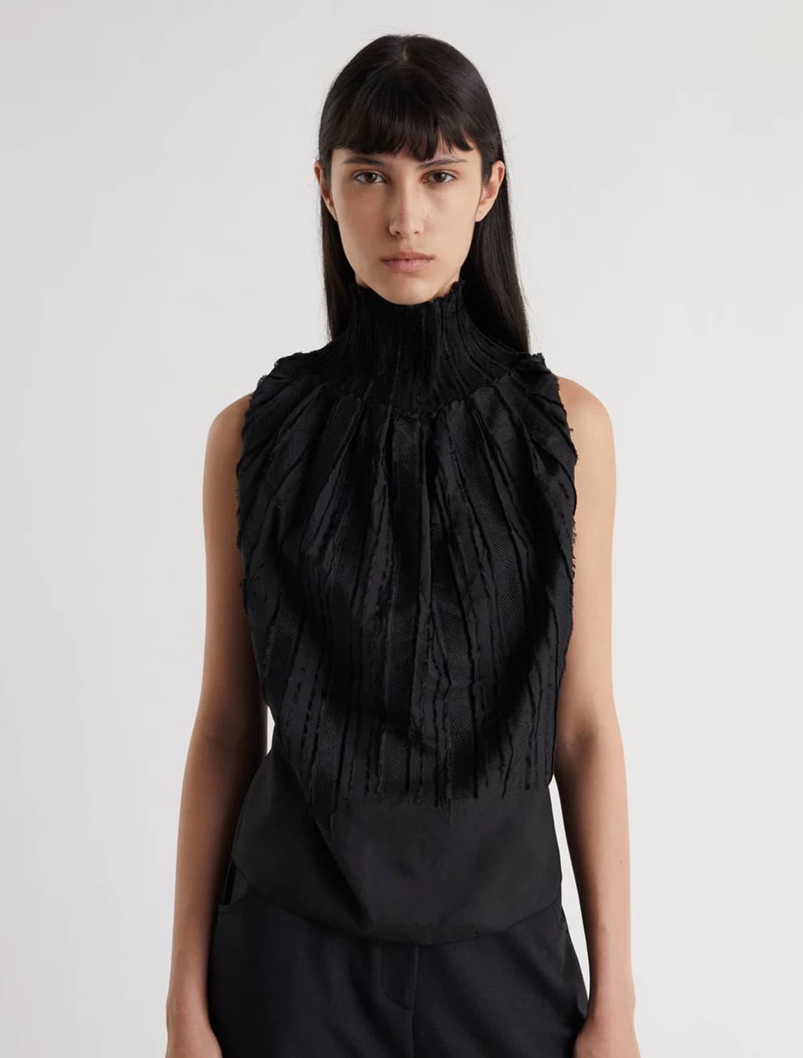 [F]팔로마울 Lupe 슬리브리스 탑/블랙 상품이미지1