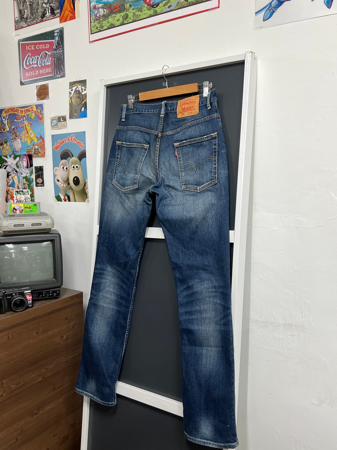 Levis 리바이스 551 워싱 진청 데님 팬츠 상품이미지1