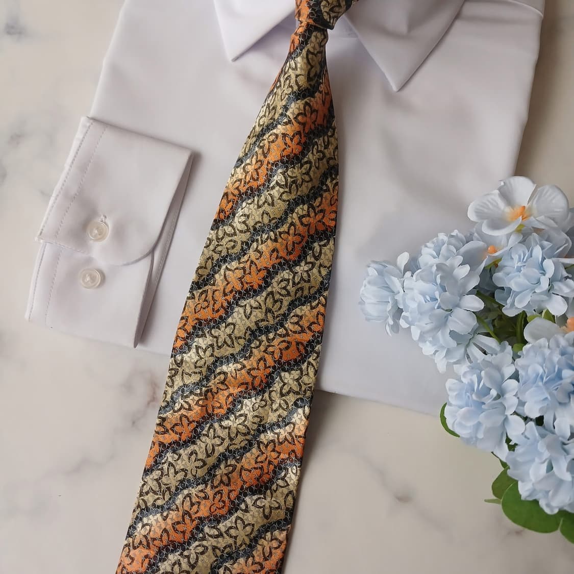 발망 실크 브라운 믹스 패턴 넥타이 9.4cm A+~A등급 A19256
 상품이미지7