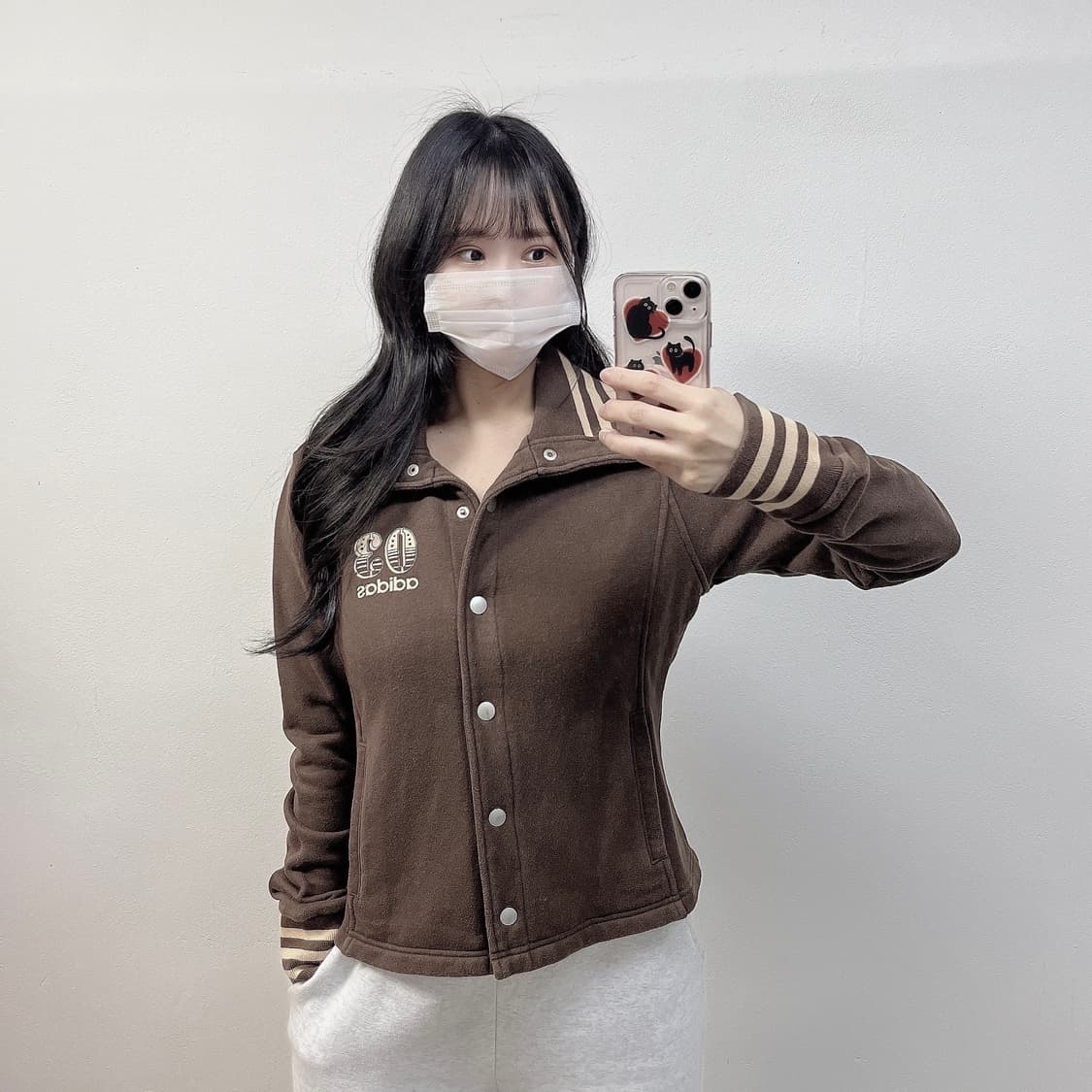 아디다스 y2k 스포티 스웻 트랙탑 자켓 브라운 상품이미지1